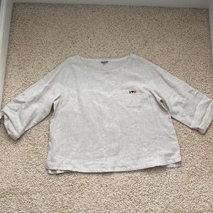 Vivid 100% Linen Sand Tan Shirt Women's Plus 2X